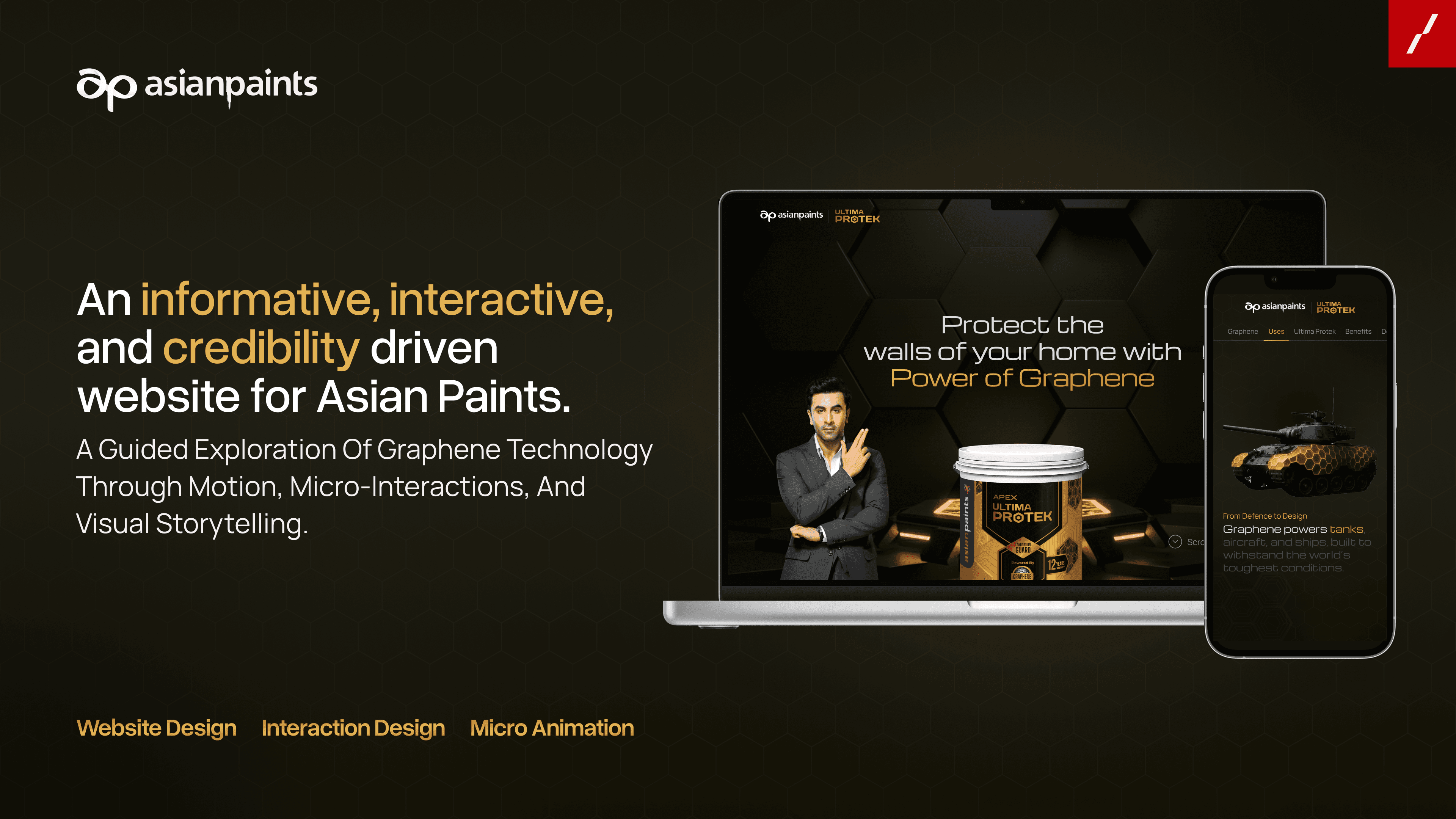 Asian Paints Ultima Protek Graphene website on laptop and phone